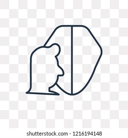 Shield vector outline icon isolated on transparent background, high quality linear Shield transparency concept can be used web and mobile