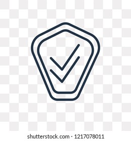 Shield vector outline icon isolated on transparent background, high quality linear Shield transparency concept can be used web and mobile