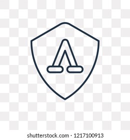 Shield vector outline icon isolated on transparent background, high quality linear Shield transparency concept can be used web and mobile