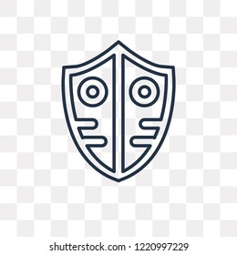 Shield vector outline icon isolated on transparent background, high quality linear Shield transparency concept can be used web and mobile