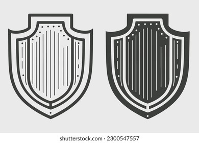 Shield vector, Shield outline style line art,  medieval, Royal, heraldic shield, Heraldic ornamental shields collection
