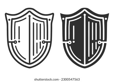 Schildvektorgrafik, Schildkreidekunst, mittelalterliche Linie, Royal, heraldischer Schild, Sammlung heraldischer Zierschutzschilde
