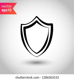 Shield vector sign. Protection icon.  Guard symbol. Eps 10 flat vector icon