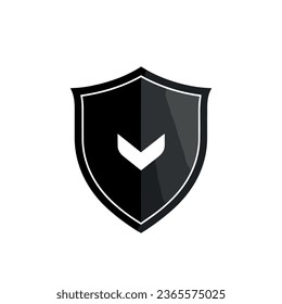 shield vector Silhouette, shield icon. Black shield silhouette