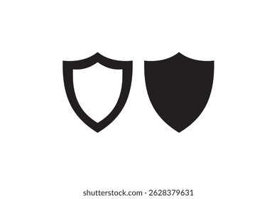 Shield vector silhouette isolated in white background
