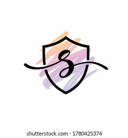 Shield vector template, bohemian concept