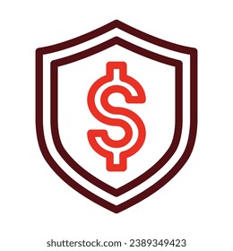 Shield Vector Thick Line Two Color Icons For Personal And Commercial Use.
