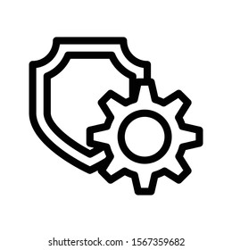 shield vector thin line icon 