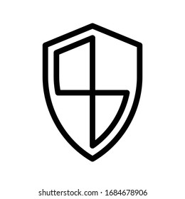 shield vector thin line icon 