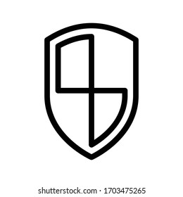 shield vector thin line icon 