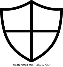 shield vector thin line icon 