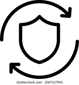 shield vector thin line icon