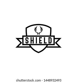 shield vintage security vector template
