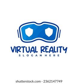 Shield Virtual Reality logo design Template. Creative Virtual Reality logo vector illustration.