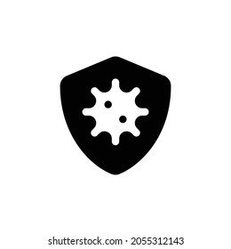 Icono de virus blindado. Diseño de estilo plano aislado en un fondo blanco. Ilustración del vector