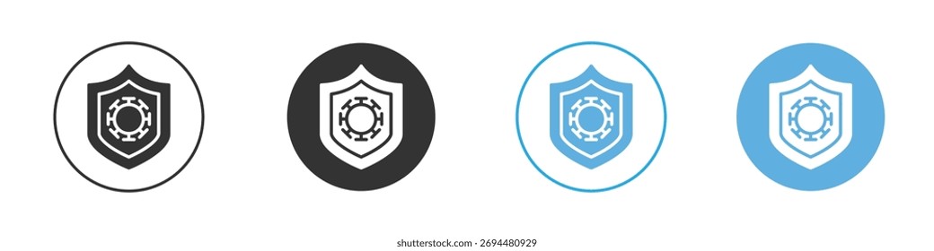 Shield virus icon Logo Template Design set