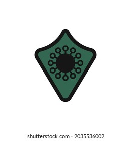 shield virus icon of medical vector concept flat abstract design