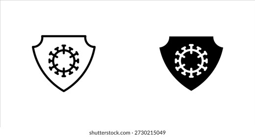 Shield virus icon se,for mobile concept and web design.  vector illustration on white background, eps10.