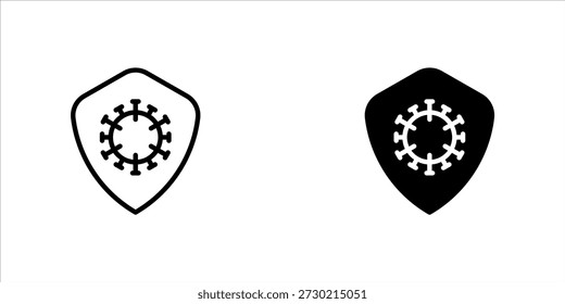 Shield virus icon se,for mobile concept and web design.  vector illustration on white background, eps10.