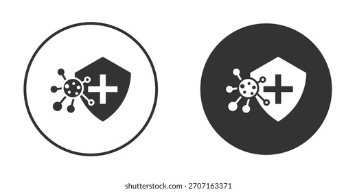 Shield virus icon for website design, logo for web and apps.