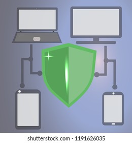 Shield virus protect concept