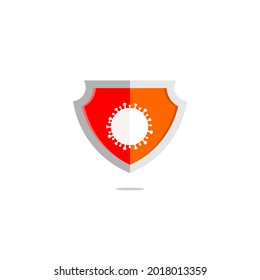 shield and virus vector illustration, icons and symbols