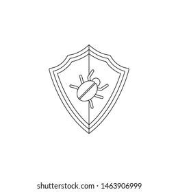 shield from viruses icon. Element of virus antivirus for mobile concept and web apps icon. Outline, thin line icon for website design and development, app development