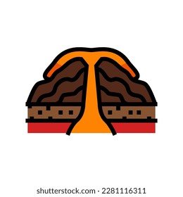 shield volcano lava color icon vector. shield volcano lava sign. isolated symbol illustration - Shutterstock ID 2281116311