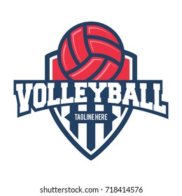 Shield Volleyball Emblem Sport
