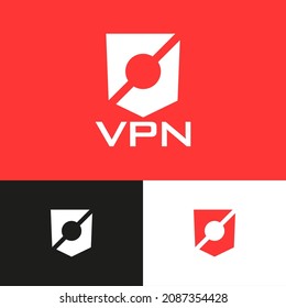 Shield Vpn Logo Design Concept. Fintech Logomark Illustration. Can Representing Security, Tech, Hacker, Shield, Program, Ai, System, Blockchain, Defence, Code.