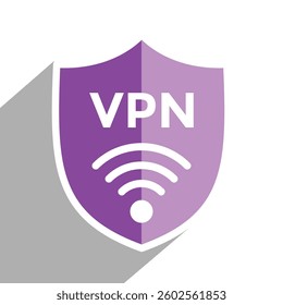 shield VPN, wireless symbol, internet securiy concept, vector illustration