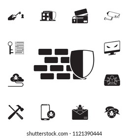 shield and wall icon. Detailed set of cyber security icons. Premium quality graphic design sign. One of the collection icons for websites, web design, mobile app on white background
