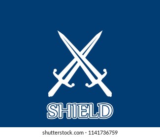 Shield war icon and symbol logo vector 