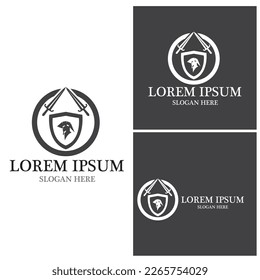 Shield War Logo Template Vector