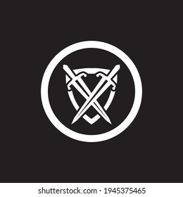 Shield war logo vector template