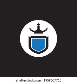 Shield war logo vector template