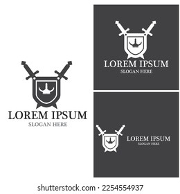 Shield War Spartan Helmet Logo Template Vector