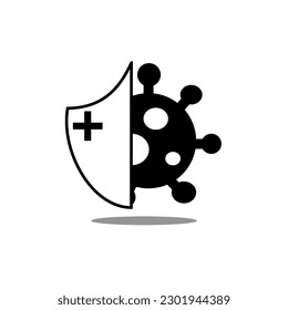 shield to ward off viruses, vector logo icon