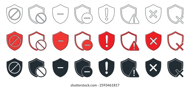 shield warning blocked icon. illustration vector