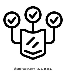 Shield warranty icon outline vector. Certificate card. Guarantee security