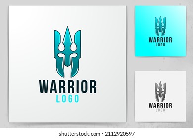 shield warrior, spartan logo Designs Inspiration Isolated on White Background