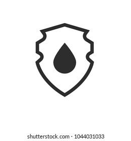 shield with water drop. vector illustration