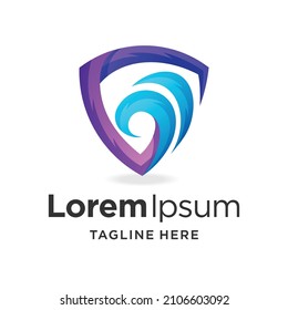 logotipo de agua de protección con concepto de color degradado