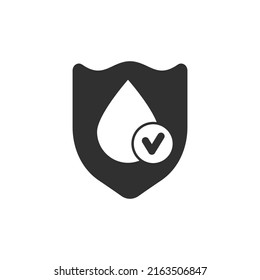Shield with water proof protect sign vector icon