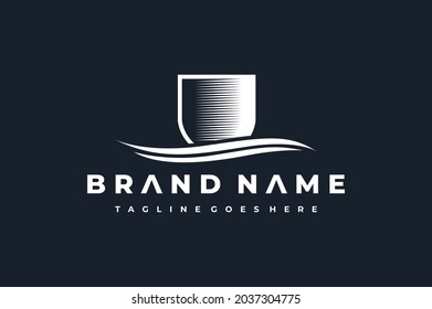 logotipo del río de agua de protección	