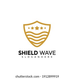 Shield Wave Logo Design. Creative Idea logos designs Vector illustration template