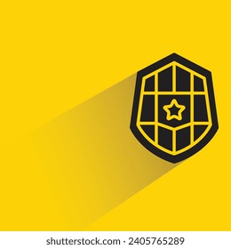 shield weapon icon with shadow on yellow background