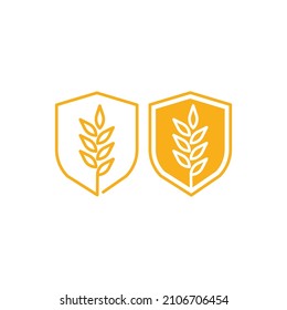 Shield wheat agriculture organic. Vector icon template