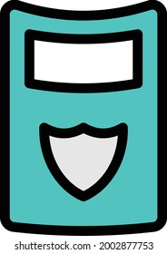 escudo con fondo blanco. shield es un símbolo del icono de línea millitary.color.