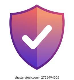 Escudo con una marca de verificación blanca que indica seguridad y Aprobación